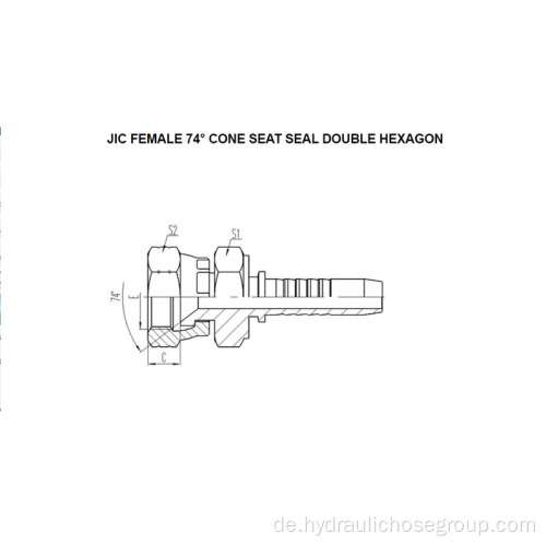 JIC Innen 74° Konus Doppelsechskant 26711D